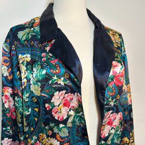 Vintage Victoria’s Secret Gold Label Sleep Shirt – Large – Navy Floral Paisley